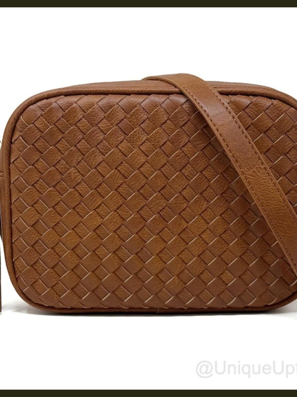 Woven Crossbody Bag for Women Small Boho Purse Faux Leather
